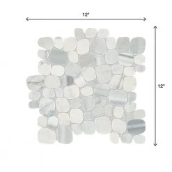 Stone Decor Shadow 12 in. x 12 in. x 10 mm Marble Pebble Mosaic Floor and Wall Tile (0.95 sq. ft./ Each) by Daltile -Daltile Sales Store shadow daltile marble tile st54flpebccms1l 66 1000