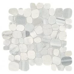 Stone Decor Shadow 12 in. x 12 in. x 10 mm Marble Pebble Mosaic Floor and Wall Tile (0.95 sq. ft./ Each) by Daltile -Daltile Sales Store shadow daltile marble tile st54flpebccms1l 77 1000