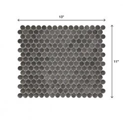 Cascade Ridge Slate 11 in. x 13 in. Glazed Ceramic Penny Round Mosaic Tile (1.06 sq. ft./Each) by Daltile -Daltile Sales Store slate daltile ceramic tile cr08pnyrdhd1p2 66 1000