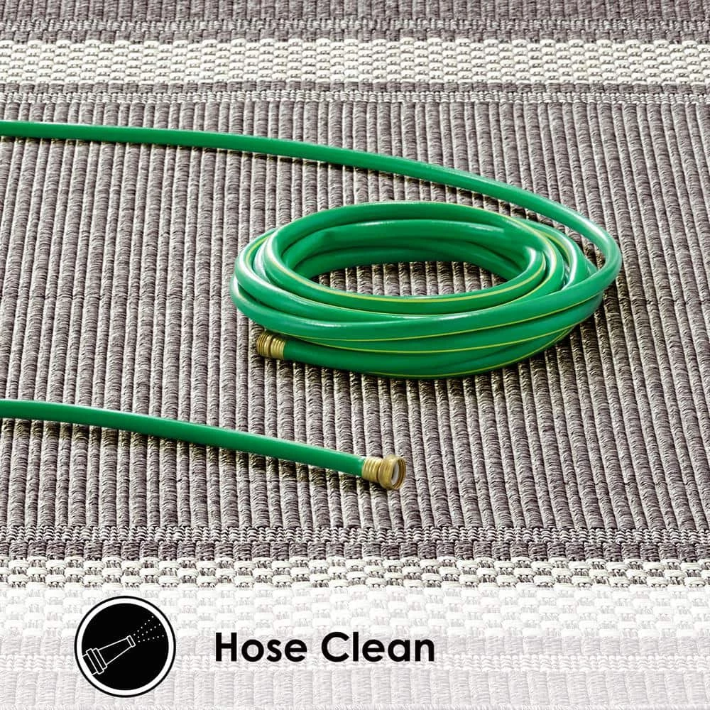 Tripoli Julie Grey/Ivory 5 ft. x 7 ft. Border Indoor/Outdoor Area Rug by Home Dynamix 7 Tripoli Julie Grey/Ivory 5 ft. x 7 ft. Border Indoor/Outdoor Area Rug by Home Dynamix - Image 5