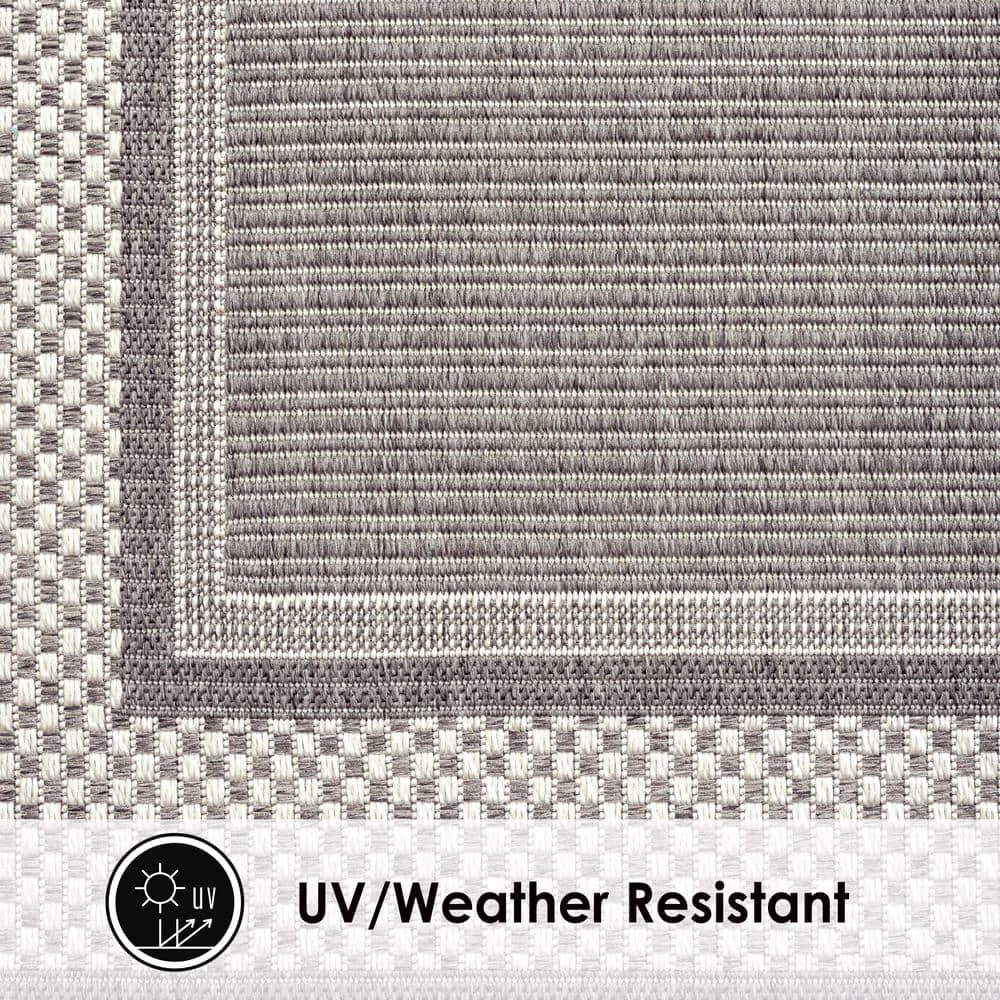 Tripoli Julie Grey/Ivory 5 ft. x 7 ft. Border Indoor/Outdoor Area Rug by Home Dynamix 5 Tripoli Julie Grey/Ivory 5 ft. x 7 ft. Border Indoor/Outdoor Area Rug by Home Dynamix - Image 3