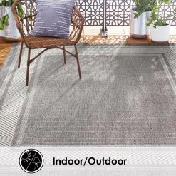 Tripoli Julie Grey/Ivory 5 ft. x 7 ft. Border Indoor/Outdoor Area Rug by Home Dynamix 12 Tripoli Julie Grey/Ivory 5 ft. x 7 ft. Border Indoor/Outdoor Area Rug by Home Dynamix -Daltile Sales Store steel gray home dynamix outdoor rugs 2 421 750 a0 1000