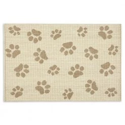 Comfy Pooch Tan/Brown Paw 23.6 in. x 35.4 in. Machine Washable Kitchen Mat by Home Dynamix