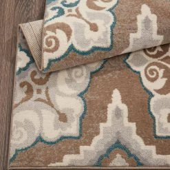Tremont Salem Taupe/Blue 2 ft. x 7 ft. Medallion Runner Area Rug by Home Dynamix -Daltile Sales Store taupe blue home dynamix area rugs 4 hd5145 289 44 1000