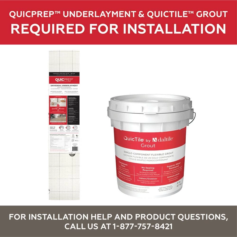 QuicTile 12 in. x 24 in. Tower White Matte Porcelain Locking Floor Tile (9.6 sq. ft. / case) by Daltile 5 QuicTile 12 in. x 24 in. Tower White Matte Porcelain Locking Floor Tile (9.6 sq. ft. / case) by Daltile - Image 3