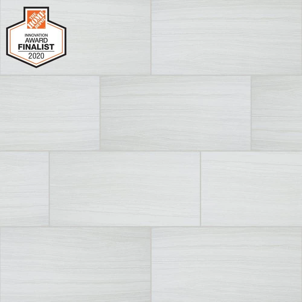 QuicTile 12 in. x 24 in. Tower White Matte Porcelain Locking Floor Tile (9.6 sq. ft. / case) by Daltile 3 QuicTile 12 in. x 24 in. Tower White Matte Porcelain Locking Floor Tile (9.6 sq. ft. / case) by Daltile