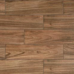 Baker Wood 6 in. x 24 in. Walnut Glazed Porcelain Floor and Wall Tile (0.97 sq. ft./Each) by Daltile