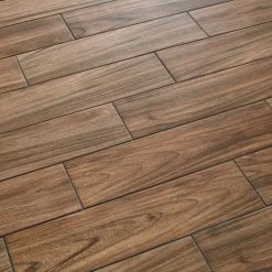 Baker Wood 6 in. x 24 in. Walnut Glazed Porcelain Floor and Wall Tile (14.55 sq. ft./Case) by Daltile -Daltile Sales Store walnut daltile porcelain tile bk10624hd1pr 77 1000