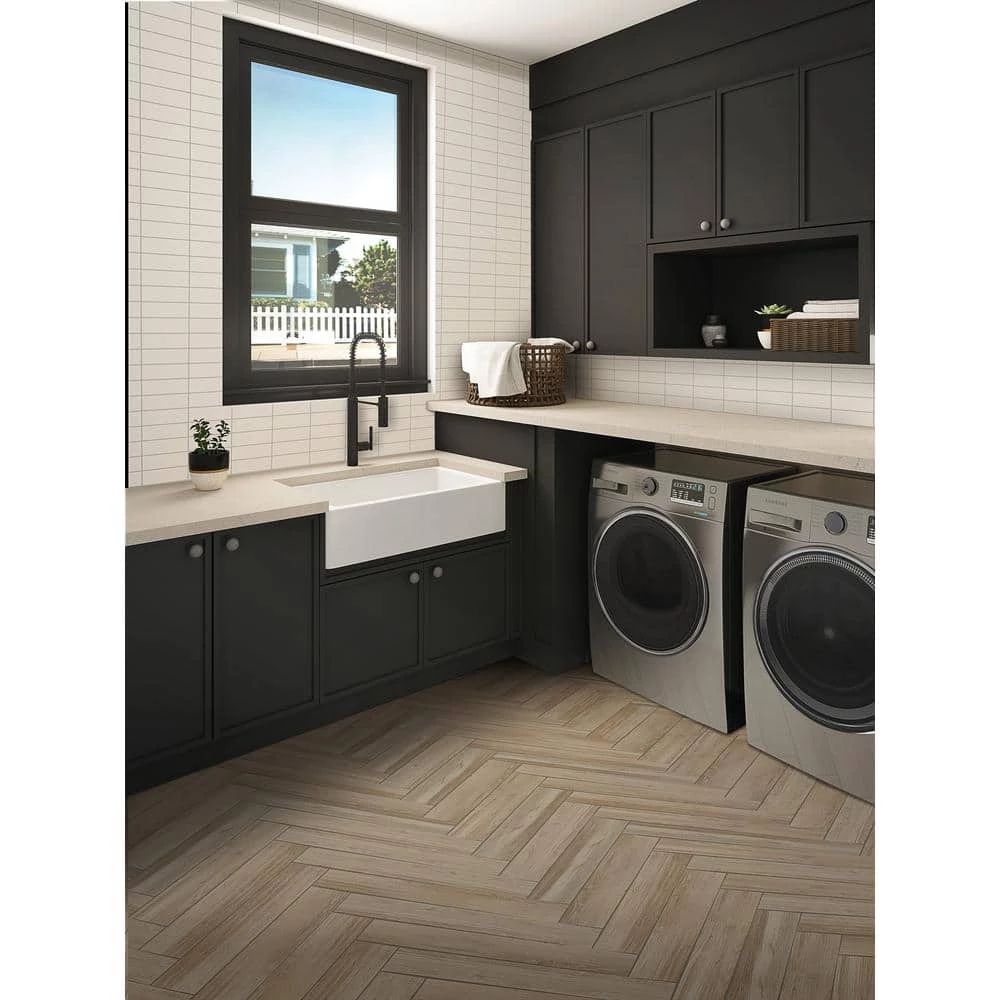 Saddle Brook Oak Trail 6 in. x 36 in. Glazed Porcelain Floor and Wall Tile (13.05 sq. ft. / case) by Daltile 4 Saddle Brook Oak Trail 6 in. x 36 in. Glazed Porcelain Floor and Wall Tile (13.05 sq. ft. / case) by Daltile - Image 2
