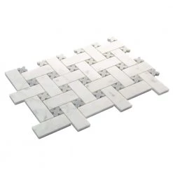 Premier Accents White and Gray Basket Weave 9 in. x 14 in. x 10 mm Natural Stone Mosaic Tile (0.82 sq. ft. / piece) by Daltile -Daltile Sales Store white and gray daltile marble tile pa87bstwccms1l c3 1000