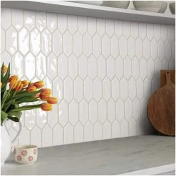 LuxeCraft White 11 in. x 12 in. Glazed Ceramic Picket Mosaic Tile (8.76 sq. ft./Case) by Daltile -Daltile Sales Store white daltile ceramic tile lc1525pickhd1p2 40 1000 1