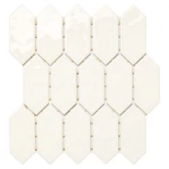 LuxeCraft 11 in. x 12 in. x 6.35 mm White Ceramic Picket Mosaic Wall Tile (0.73 sq. ft./Each) by Daltile