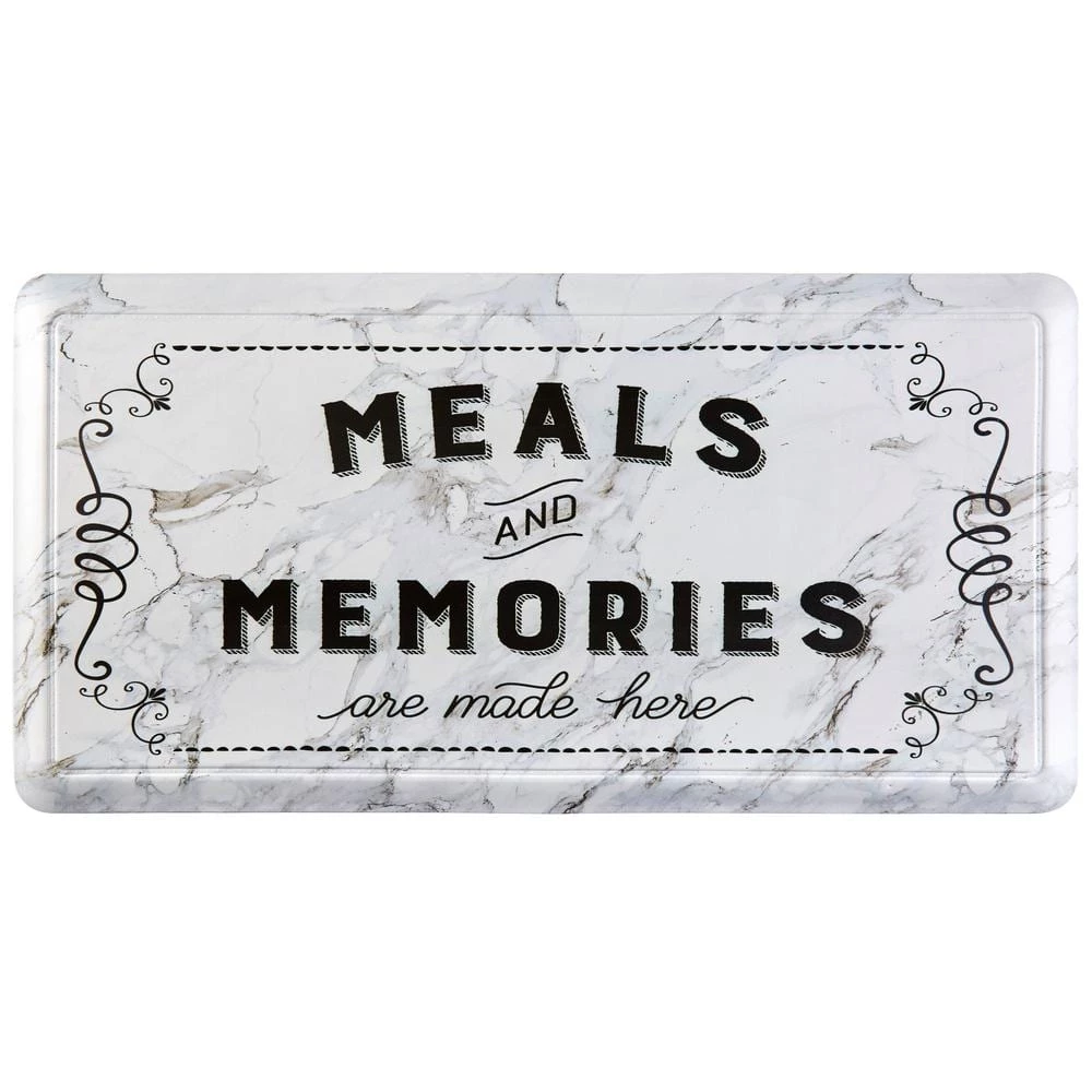 Cat Cora Grey 19.6 in. x 39 in. Printed "Meals & Memories" Anti Fatigue Kitchen Mat by Home Dynamix 3 Cat Cora Grey 19.6 in. x 39 in. Printed "Meals & Memories" Anti Fatigue Kitchen Mat by Home Dynamix