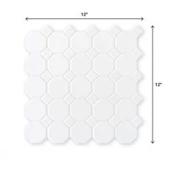 Matte White Octagon Dot 12 in. x 12 in. x 6 mm Ceramic Mosaic Floor and Wall Tile (1 sq. ft./Each) by Daltile -Daltile Sales Store white white dot daltile ceramic tile 65012oct01cc1p2 66 1000